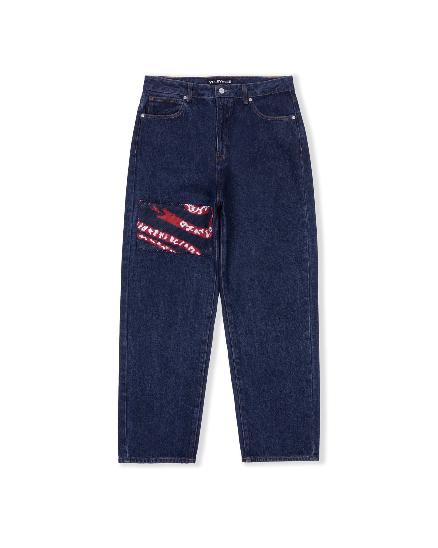Knit Patched Jeans